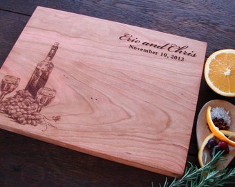Personalized Cheese Board with Wine Bottle Design Bestman Present Bridal Shower Gift for Him Father's Day Present Host Hostess Gift