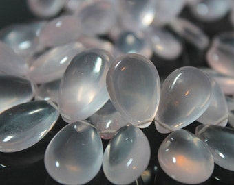 Rose Quartz Polished Smooth Large Pear Briolettes, Size 15-17 mm, 2 beads GM2801SP/16/2 #40