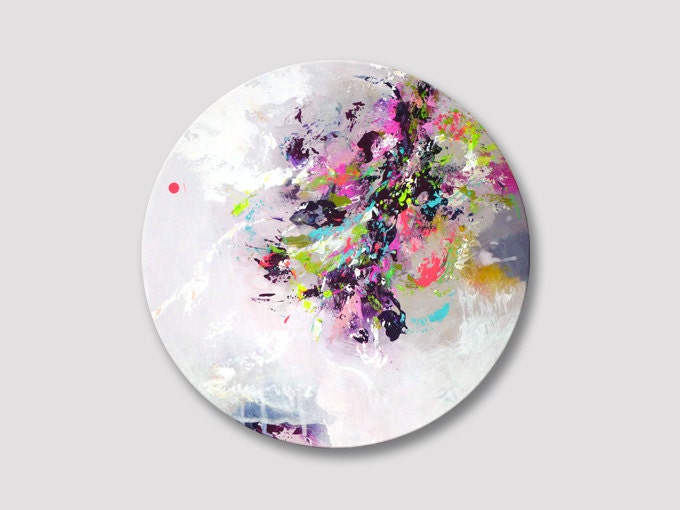 Original abstract painting round painting round wall art