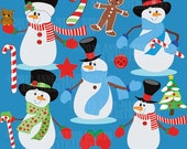 80% OFF Snowman clipart, Christmas clipart, vector graphics, commercial use, digital clipart, instant download AMB-502 Il_170x135
