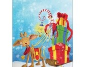 80% OFF Rudy pulling sleigh printable Christmas card Il_170x135