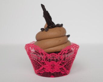 vintage liners rustic, lace  Liners Lace   Cupcake / cupcake Fuchsia vintage Wrappers wedding, Pink