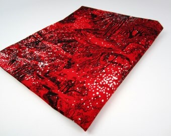 1 Yard Vintage Red with Black & White Cotton Fabric