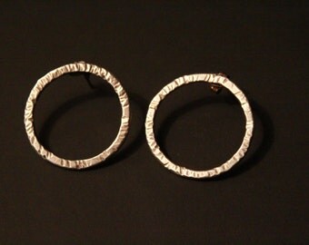 Sterling Circle Post Earrings, Made to Order