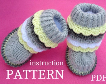 Knitting P A T T E R N Baby Booties Baby Shoes Knitted Baby