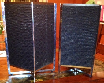 Pair of Mid Century Modern Omnidirectional Speaker Boxes