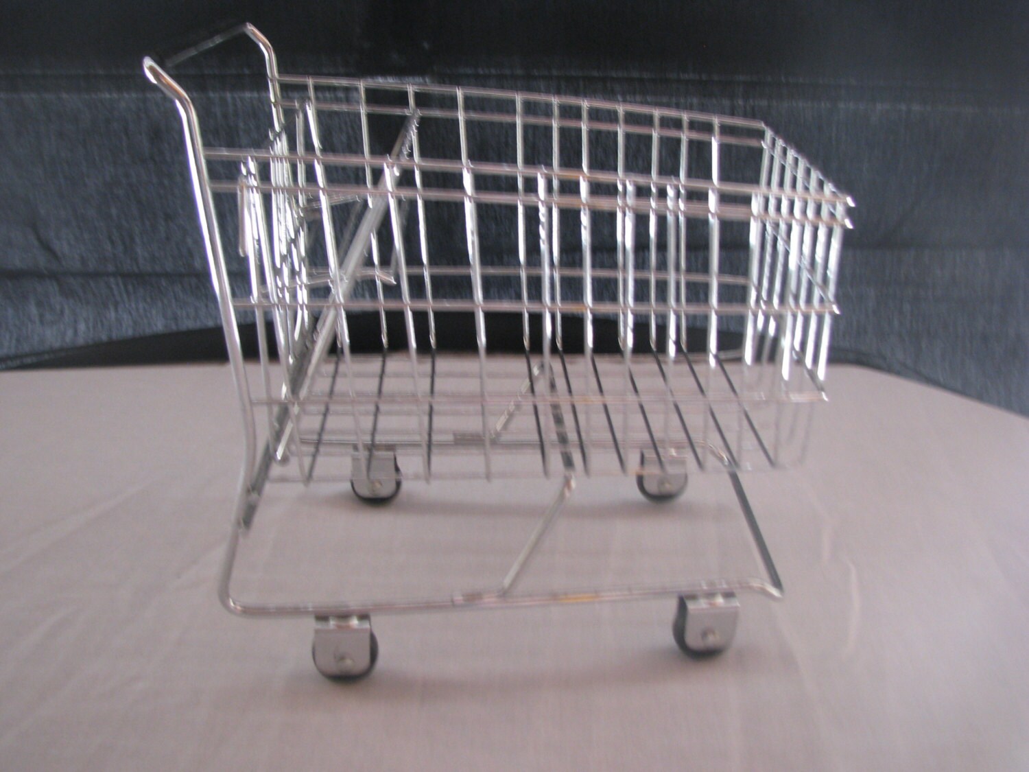 Vintage Mini Chrome Shopping Cart Basket... by shoponwebstreet