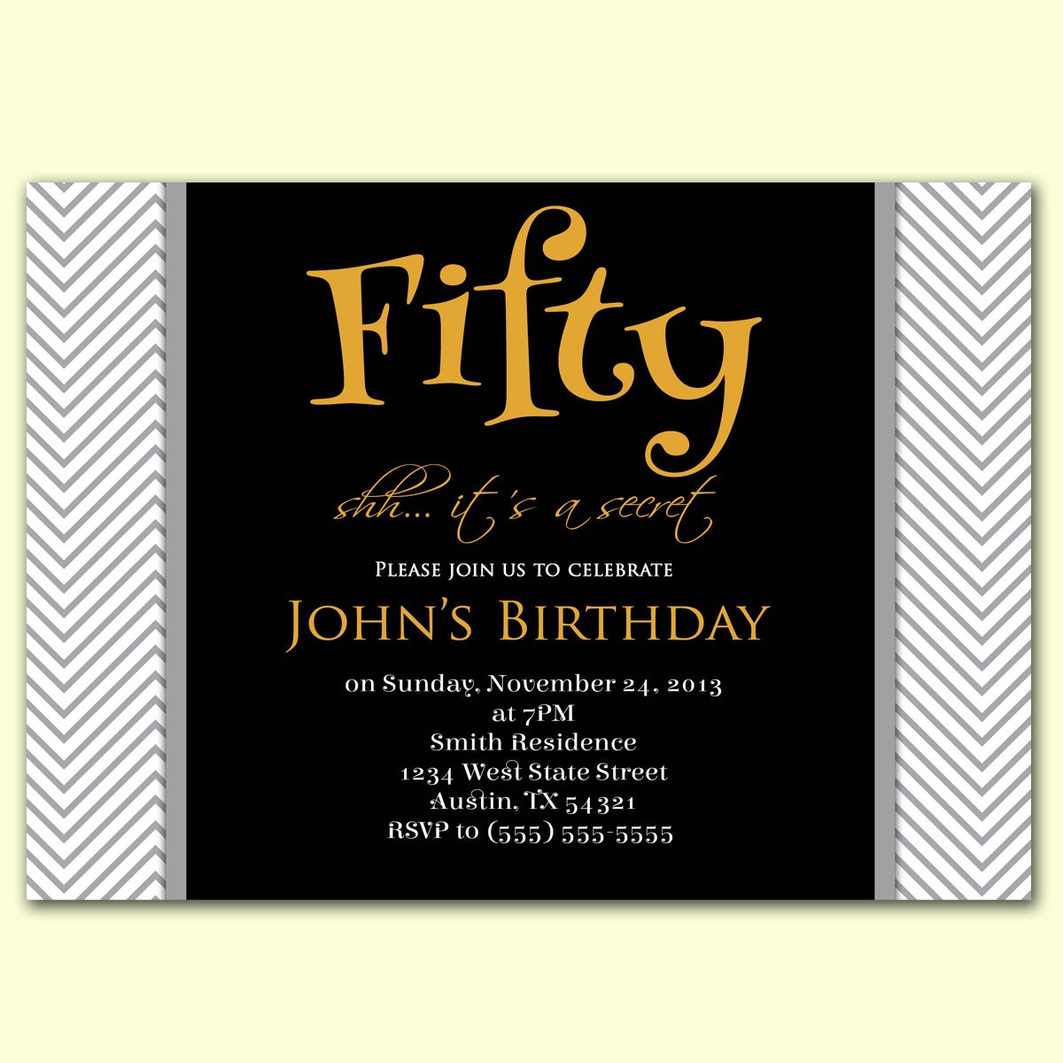 Masculine Invitation Surprise 50th Birthday by PurpleChicklet