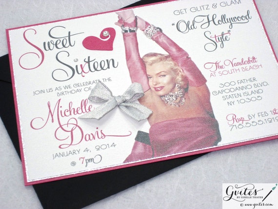 Marilyn Monroe Invitations | Marilyn Monroe Theme Invitations ...