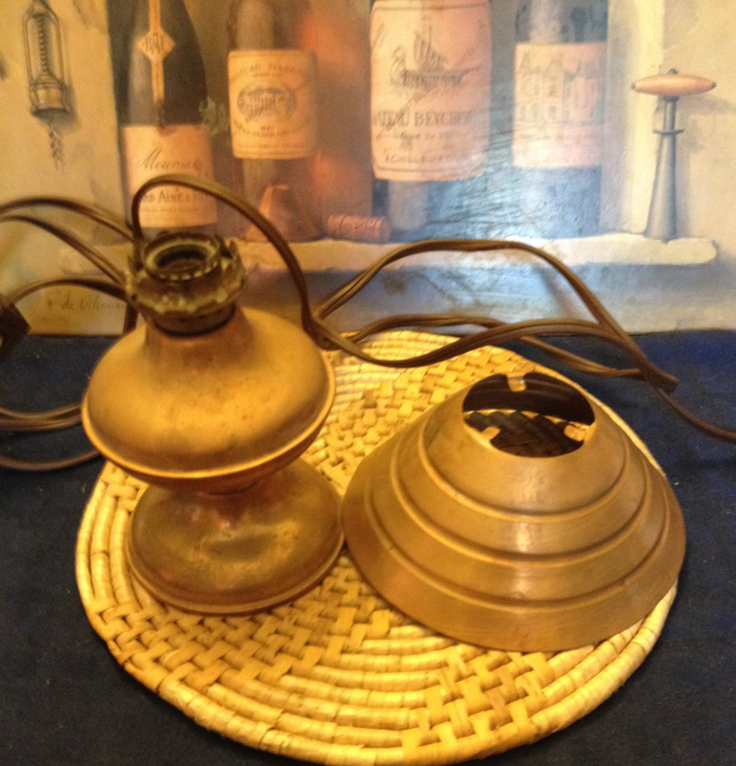 Vintage Miniature Oil Lamp Copper Acorn the P&A Mfg. Co.