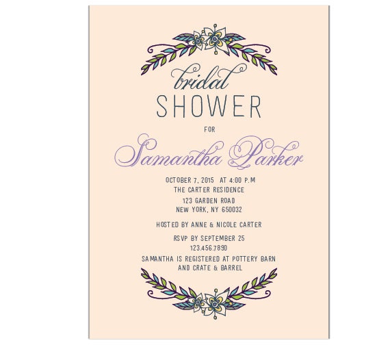 Floral elegance - Bridal Shower Invitation
