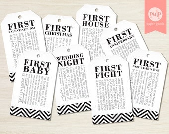 PRINTED ITEM: Bridal Shower Wine Tags with Poems for Wedding Shower or Bachelorette Wine Gift Basket - Set of 8 (Personalized)