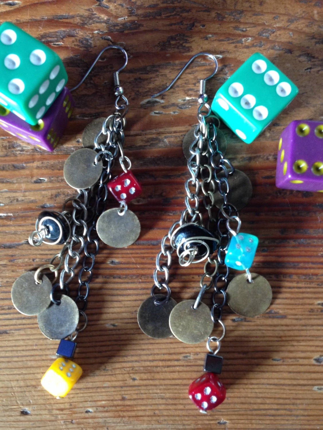 Vegas Bound Fun dangle earrings with dice