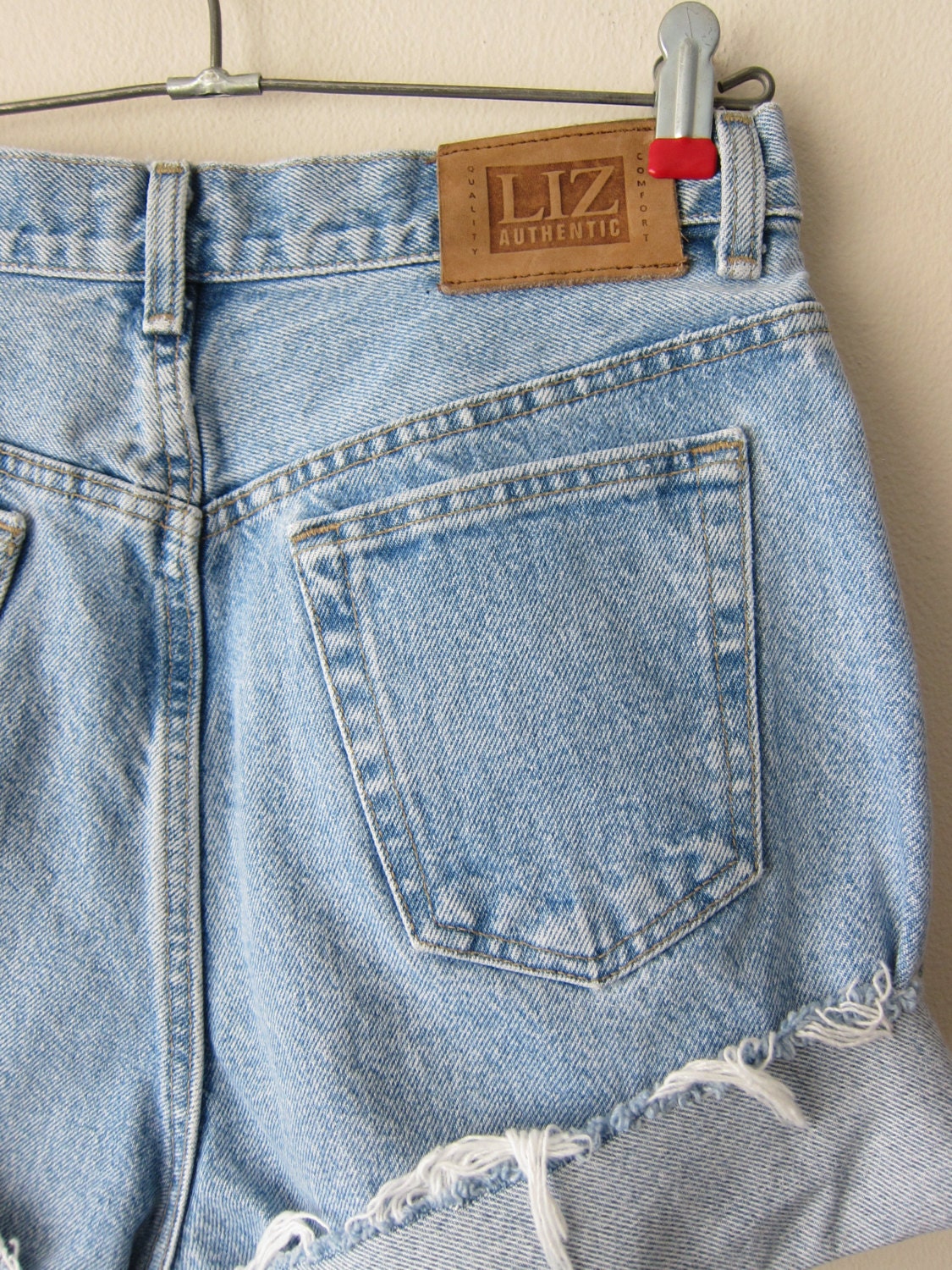 High Waisted Denim Shorts Made from Authentic 90s Liz