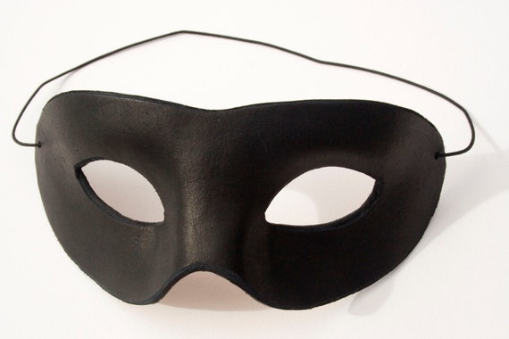 Black Leather Domino Mask