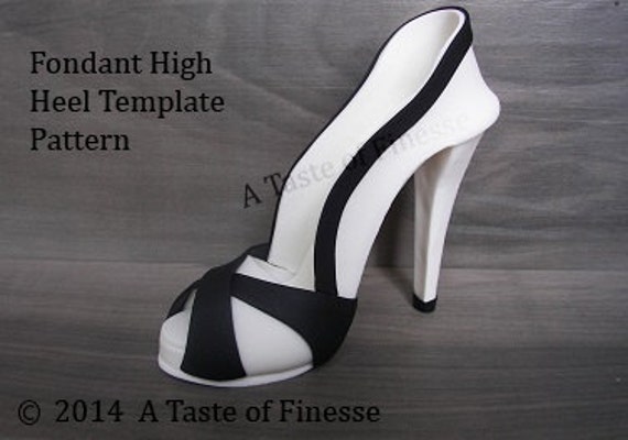 Instant Download Template Pattern Fondant High Heel Shoe Cake 