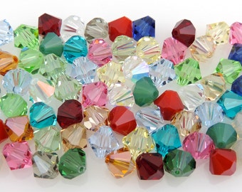 SWAROVSKI® Crystal 8mm Bicone Beads, Article #5301 Assorted Colors, THIRTY-TWO(32) 8mm Bicone Crystal Beads,30 Cents Per Bead!