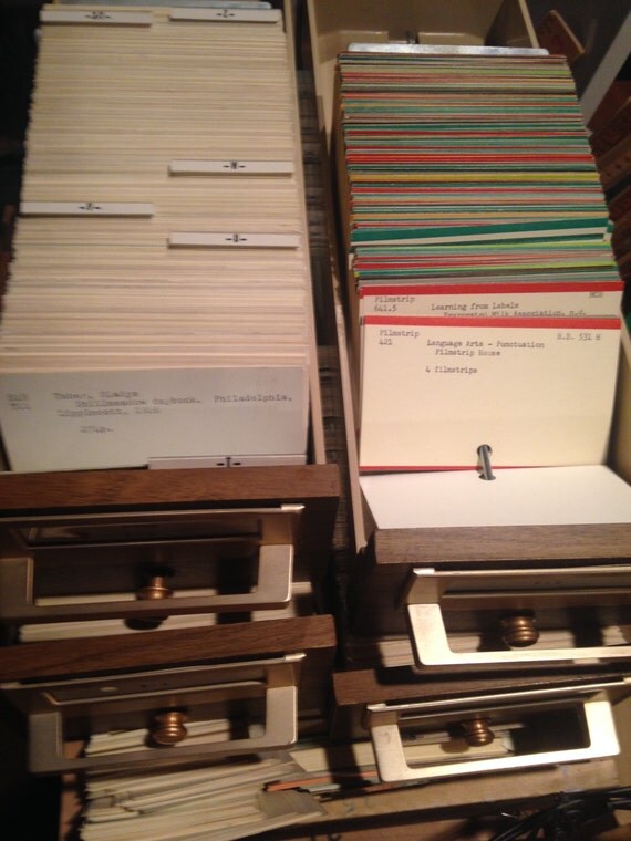 Dewey Decimal Library Card Catalog Cards Vintage by SockFlippers