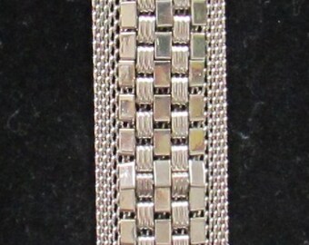 Vintage wide mesh 60's - 70's steel bracelet pre punk punk look