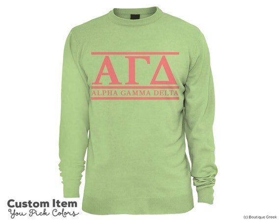 Agd Alpha Gamma Delta Custom Comfort Colors Classic Sorority