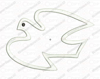 Dove Peace Bird Applique Embroidery Design in 3x3 4x4 and 5x7 Sizes