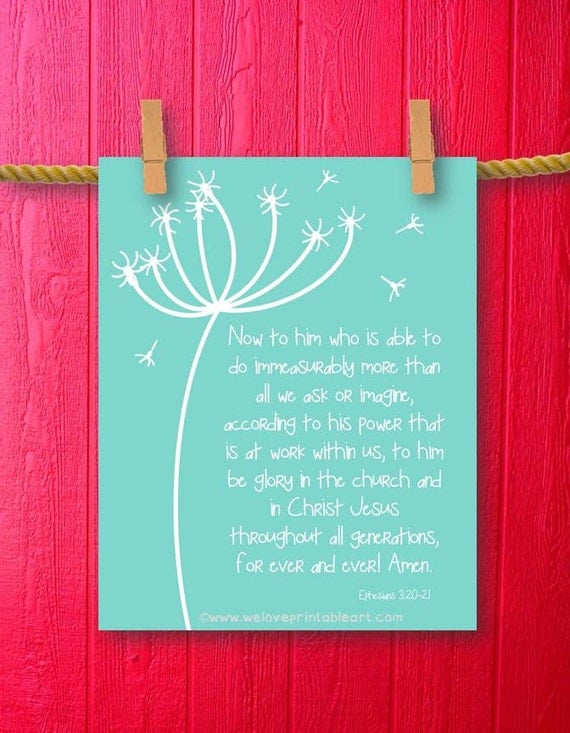 Ephesians Dandelion Christian Art Scripture by WeLovePrintableArt