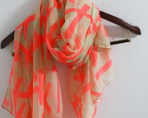 Unique neon pink scarf related items | Etsy