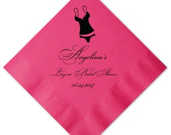 100 Personalized Napkins Personalized Napkins Bridal Shower Lingerie Teddy Wedding Napkins Custom Monogram