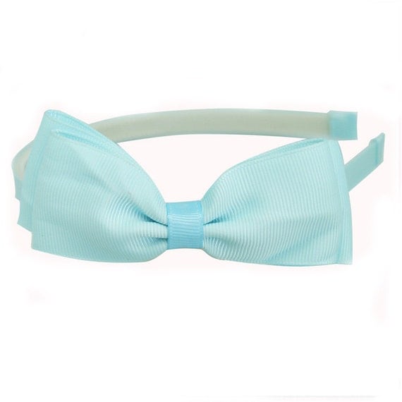 Light Blue headband Bow Headband Girls Headband Large Blue