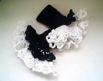 Handmade Ruffled Victorian Style Fingerless Gloves