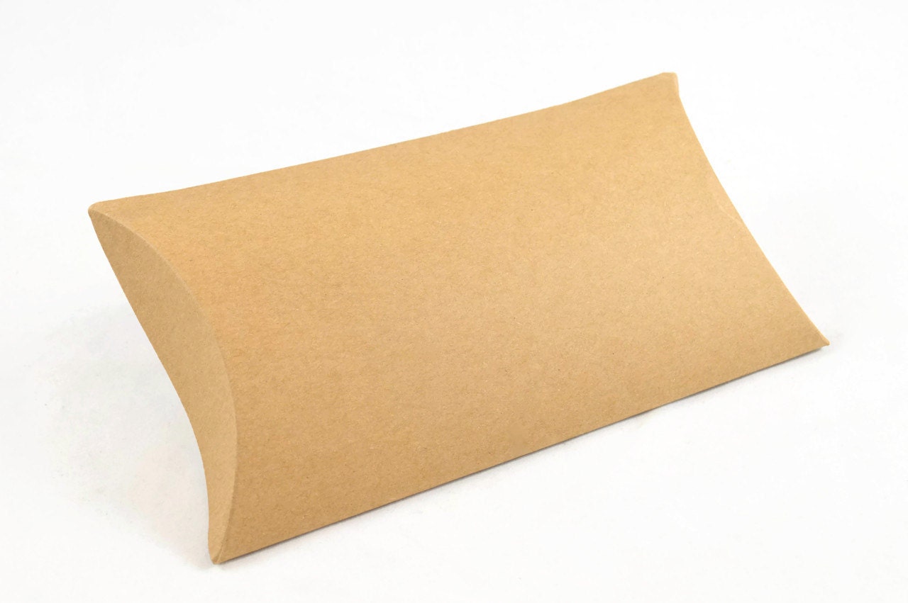 KRAFT PILLOW BOX Set of 5 Boxes 300gsm Kraft Pillow Box