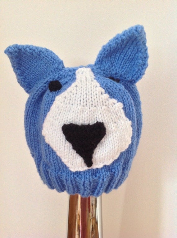 Items similar to Handmade Puppy Dog Animal Novelty Knitted Child's Hat