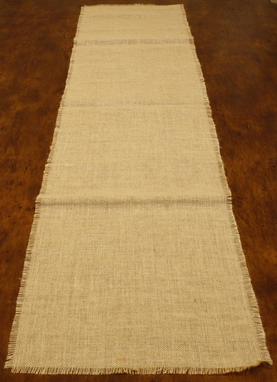 Burlap Table Runner 14x72 with fringe fine weave