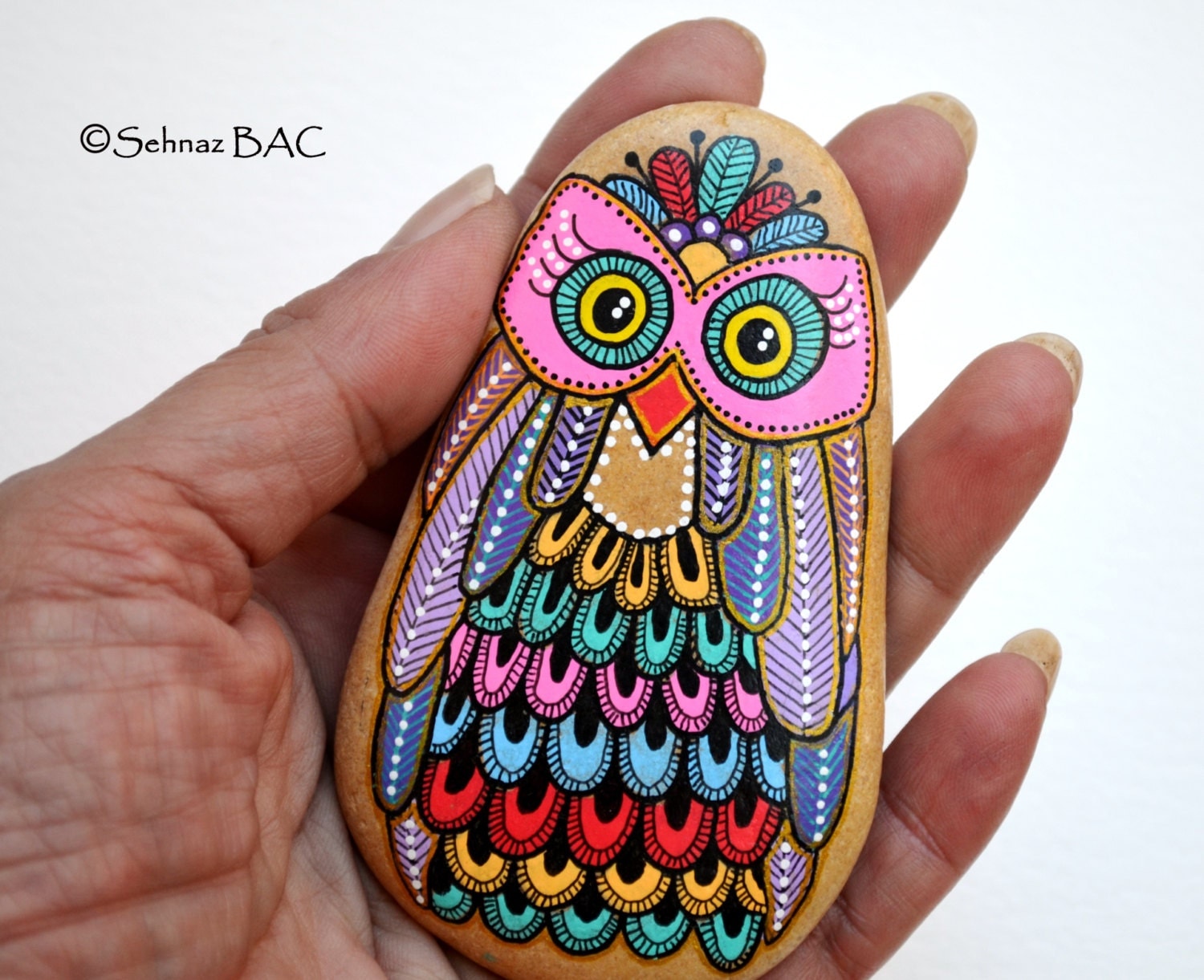 Hand Painted Stone Owl   Il Fullxfull.628479930 Eaz6 