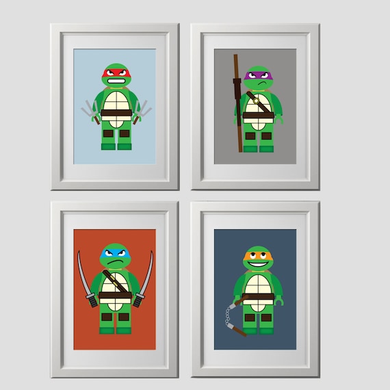 Teenage Mutant Ninja Turtles wall art prints PRINTED set of