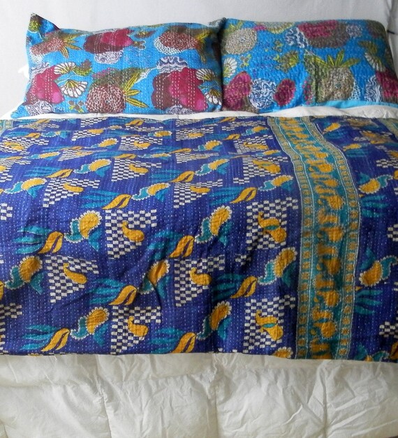Kantha Quilt Kantha Throw Kantha Blankets Handmade Patchwork Quilts ...