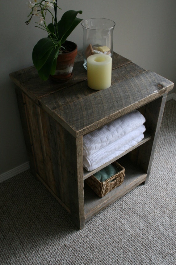 Reclaimed Side Table 3 Sides Enclosed 100 Reclaimed Barn