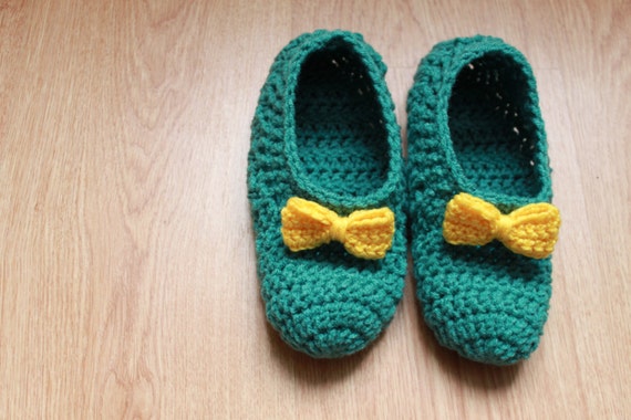 Items similar to Springtime Teal Crochet Slippers on Etsy