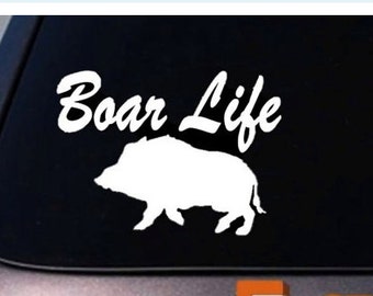 Boar life wild hog sticker razorback pig hog hogger hunter bay dogs ...