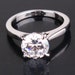 Vintage Style 18k White Gold Filled White Sapphire Solitaire Ring Size 6