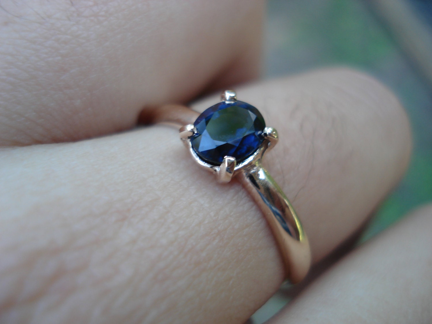 SAPPHIRE engagement ring Australian blue sapphire oval dark