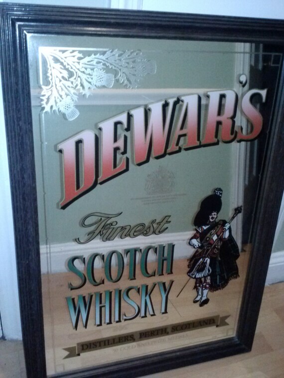 Items similar to Vintage Dewar's Scotch Whiskey Bar Mirror 24 X 34