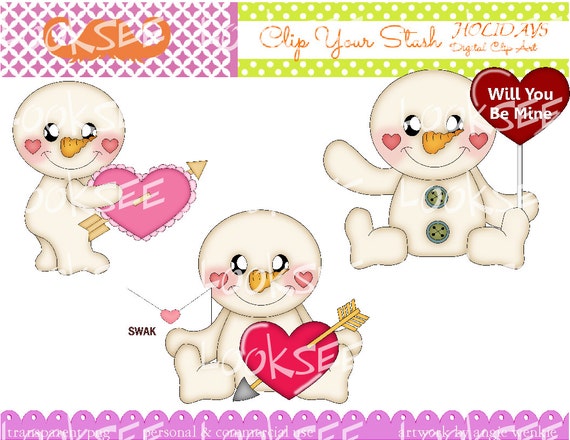 valentine snowman clipart - photo #14