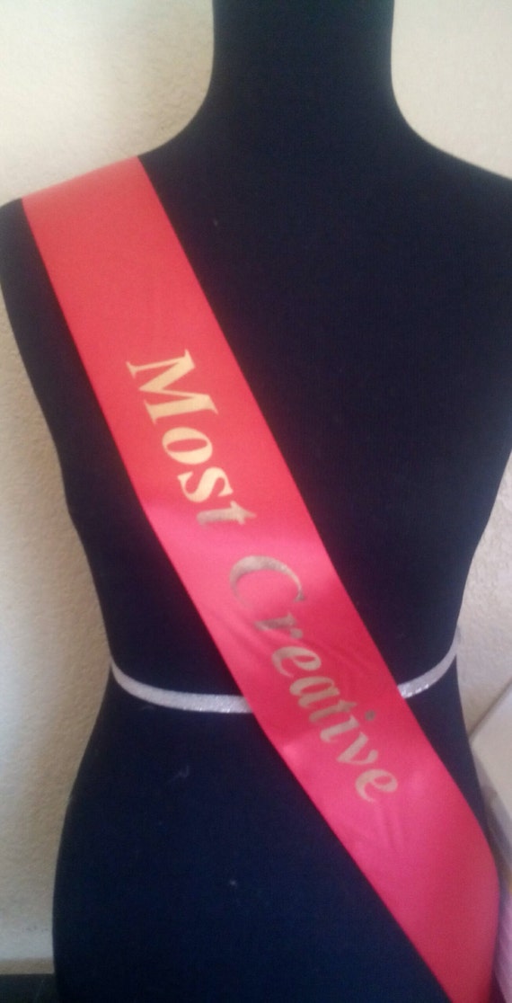 custom Made Personalized Wrap Ribbon Sash by BeeHappySashes