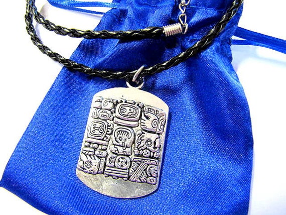 Mayan Pendant Charm Mayan Glyph Pendant Totem Necklace