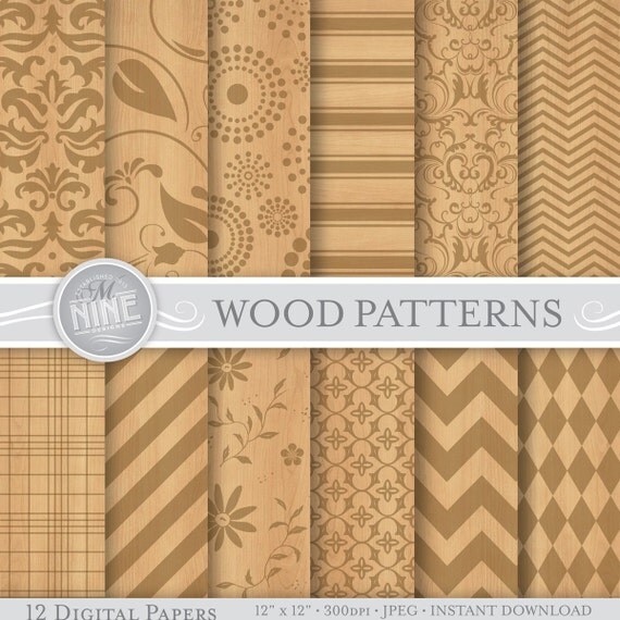Wood Pattern Scrapbook Paper | wood pattern digital paper pattern prints instant download Wood Pattern Scrapbook Paper | wood pattern digital paper pattern prints instant download