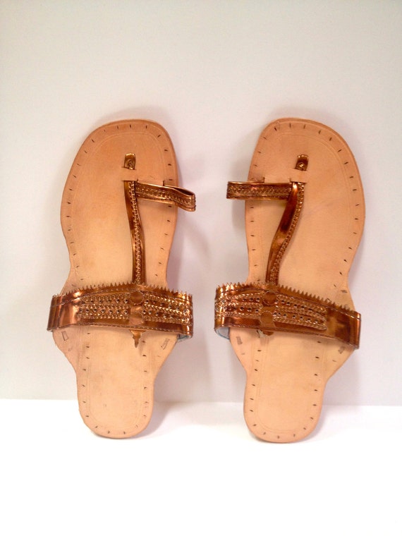 Indian Leather Sandal - Kholapuri - Bronze