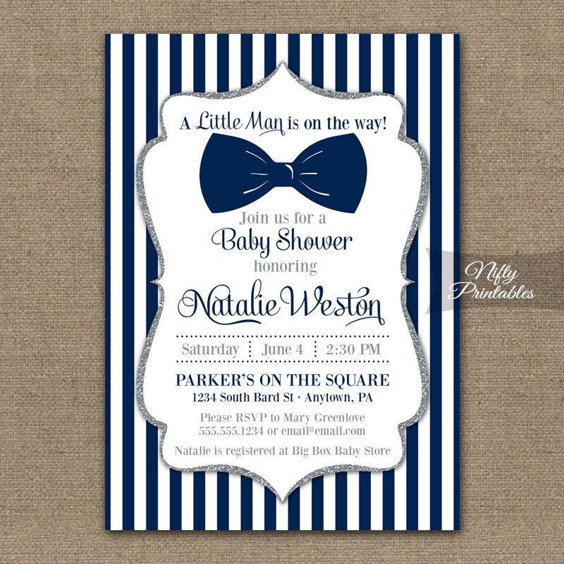 Bow Tie Baby Shower Invitations 1