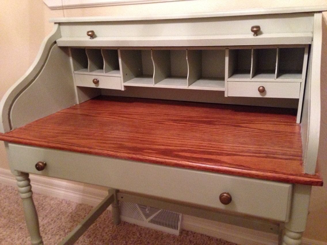 Refinished roll top desk