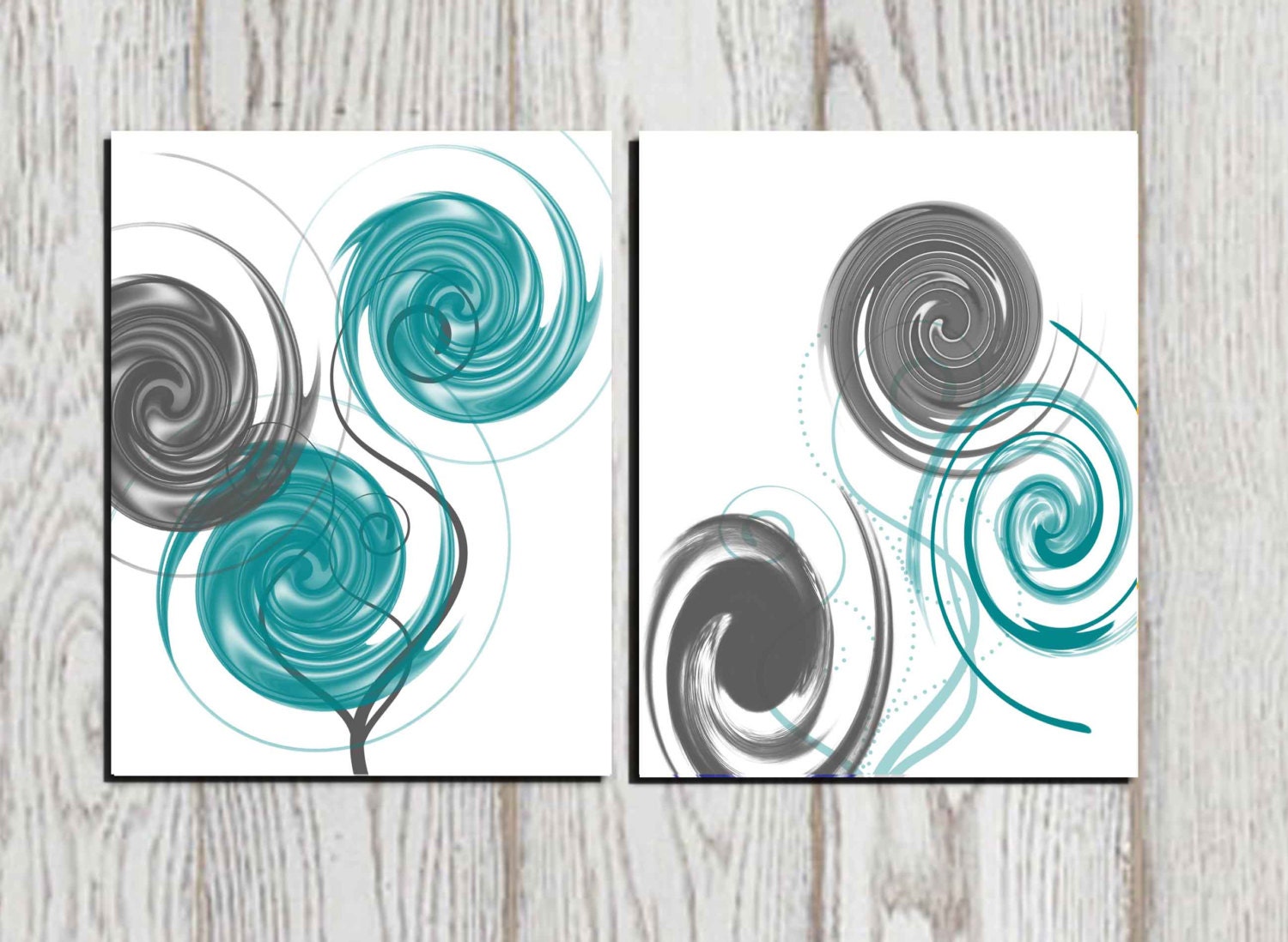 Abstract Art Abstract Print Gray Teal White Printable Home